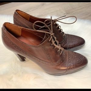 Ralph Lauren Dark Brown Leather Oxford Booties
